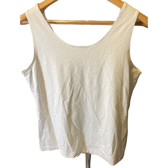 Chico's White Scoop Neck Sleeveless Pullover Tank Top Sz L - Picture 2 of 7
